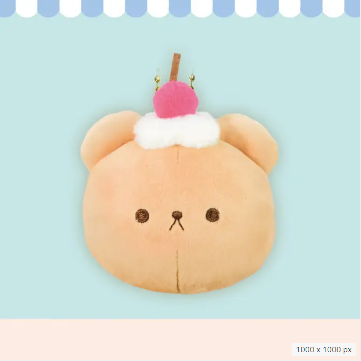 【Japanese plush】KUMA KUMA BAKERY MOCHI FLUFFY KEYCHAIN S