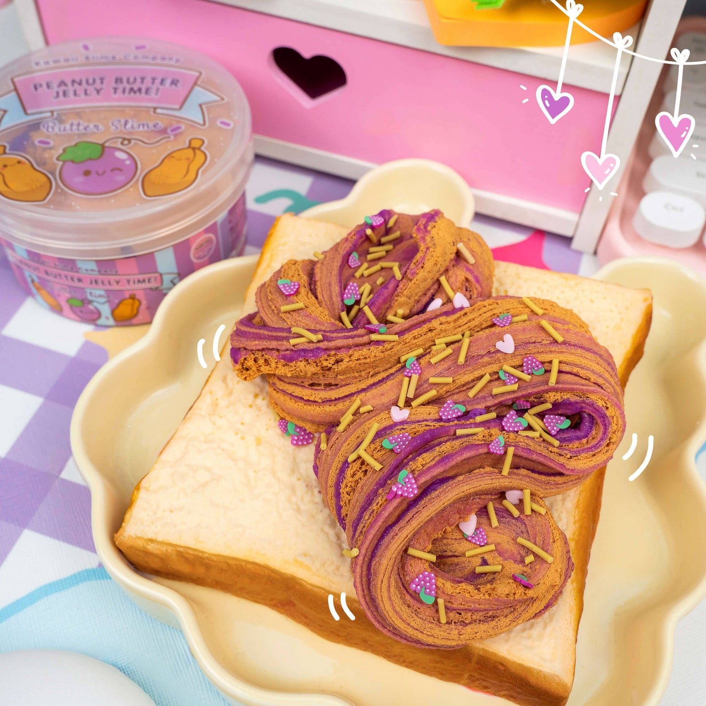 Kawaii Slime Co. Peanut Butter Jelly Time Grape 2 Slimes In 1