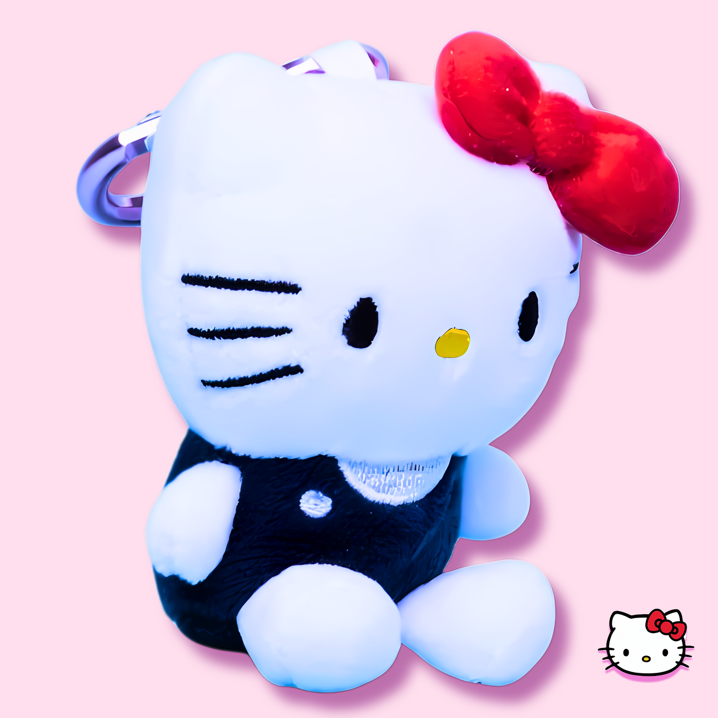 Sanrio Hello Kitty Plushie Keychain with Metal Heart Carabiner