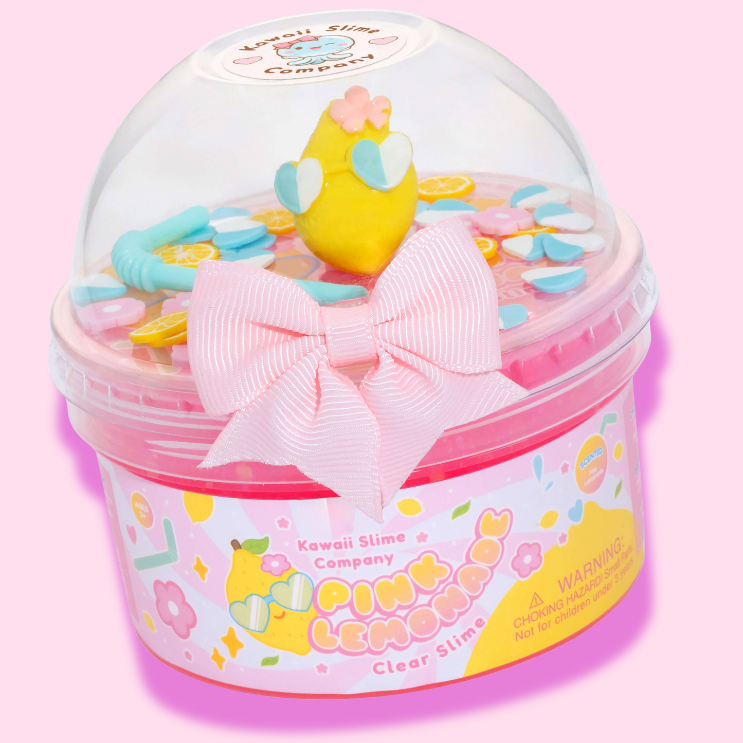 Kawaii Slime Co. Pink Lemonade Clear Slime