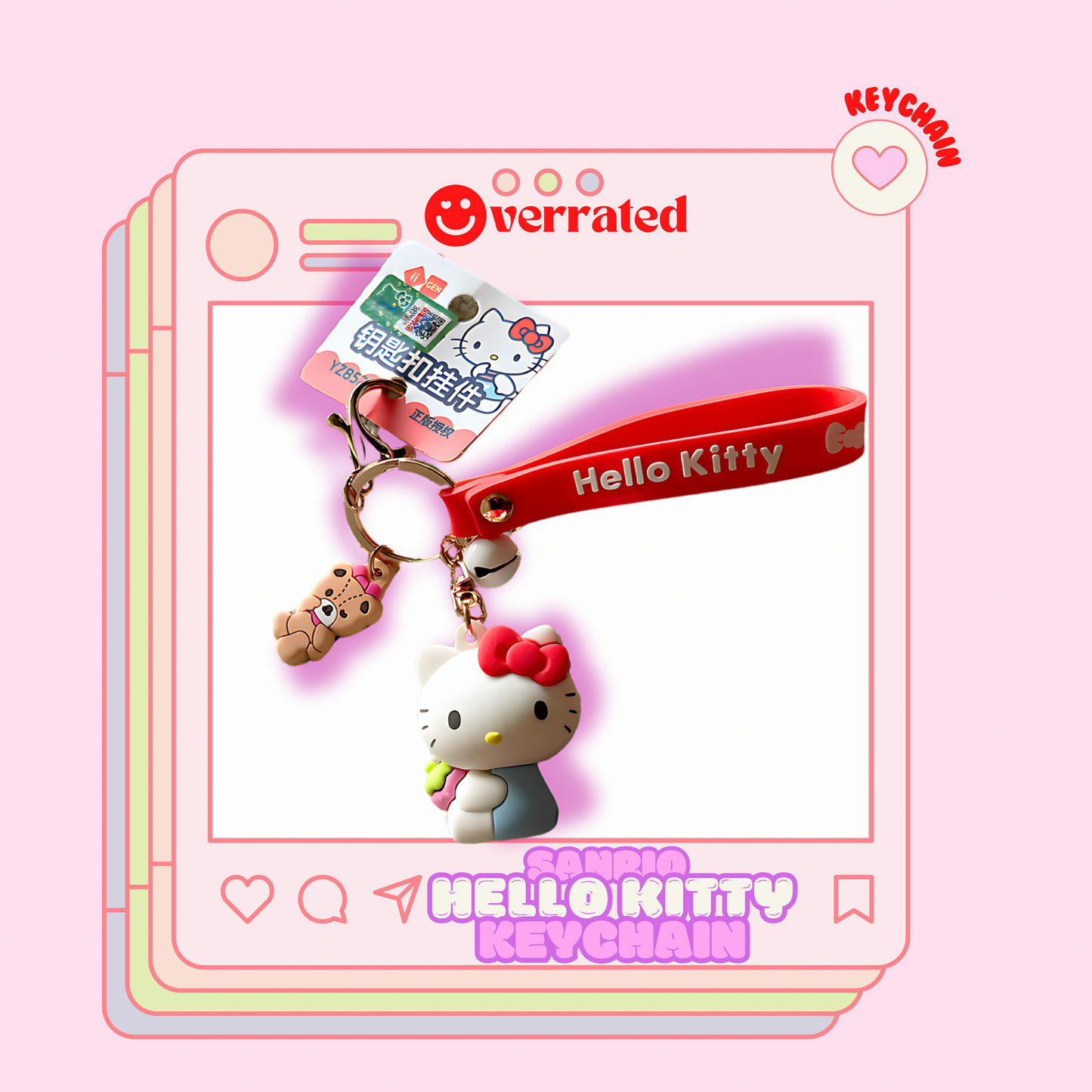 Sanrio Limited Kawaii Strawberry Hello Kitty Keychain