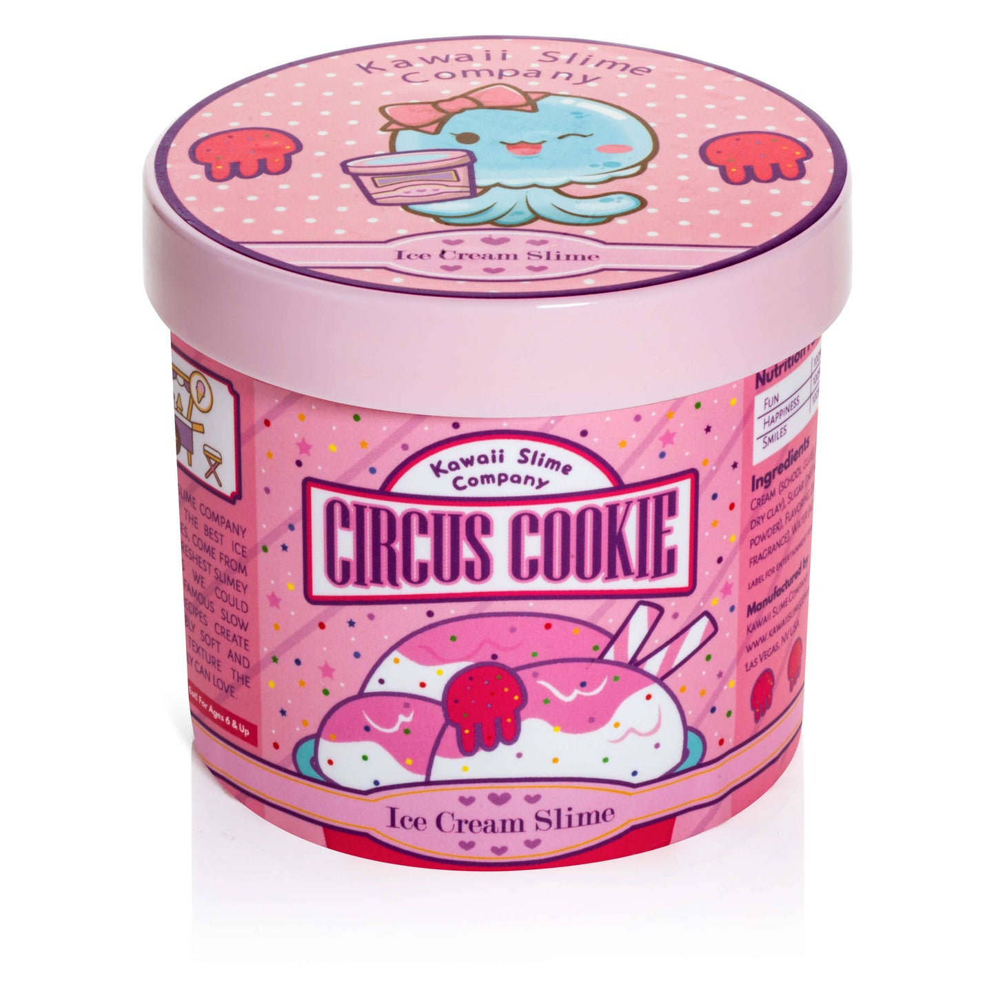 Kawaii Slime Co. Circus Cookie Scented Ice Cream Pint Slime