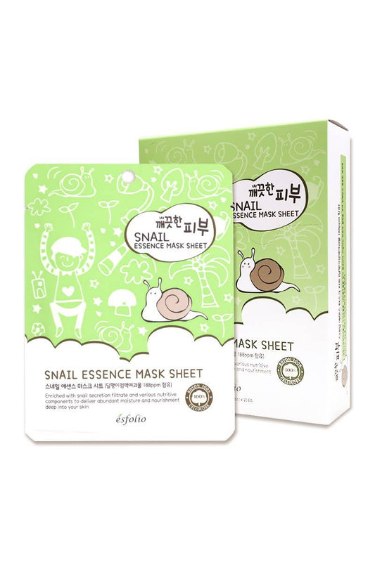 Esfolio ESMPPUSN Snail Essence Mask Sheet- 10pc