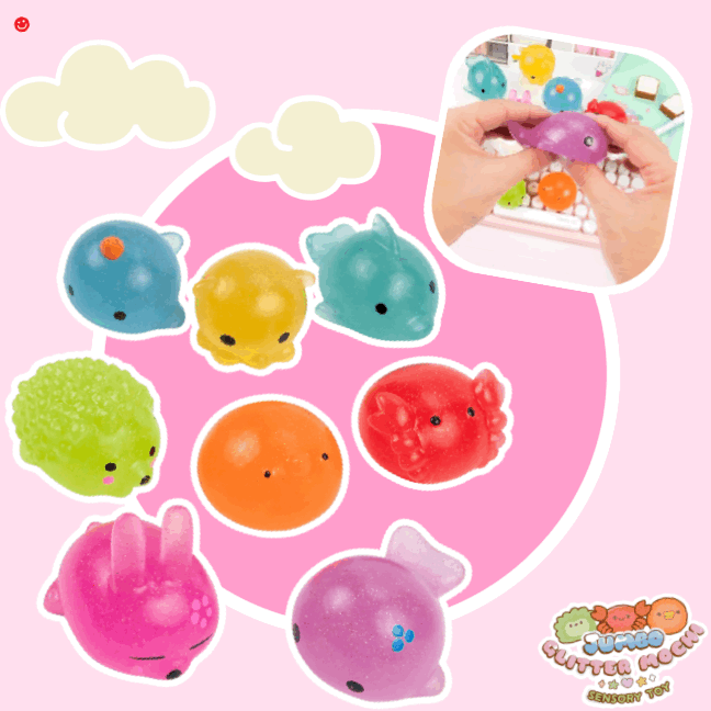 Jumbo Kawaii Glitter Mochi Sensory Toy