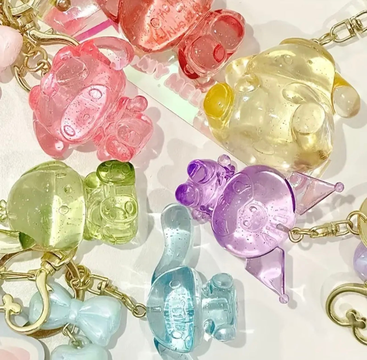 Sanrio Characters Kawaii Holographic Jelly Keychain