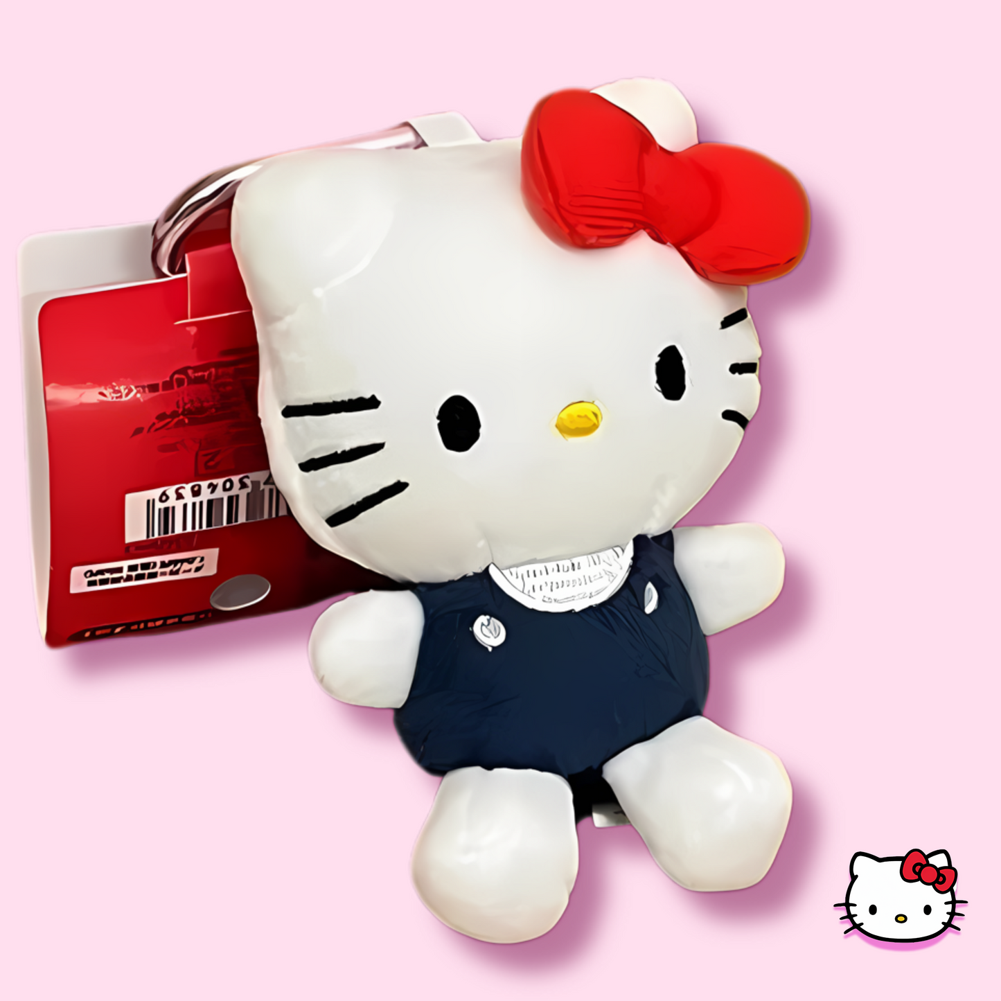 Sanrio Hello Kitty Plushie Keychain with Metal Heart Carabiner