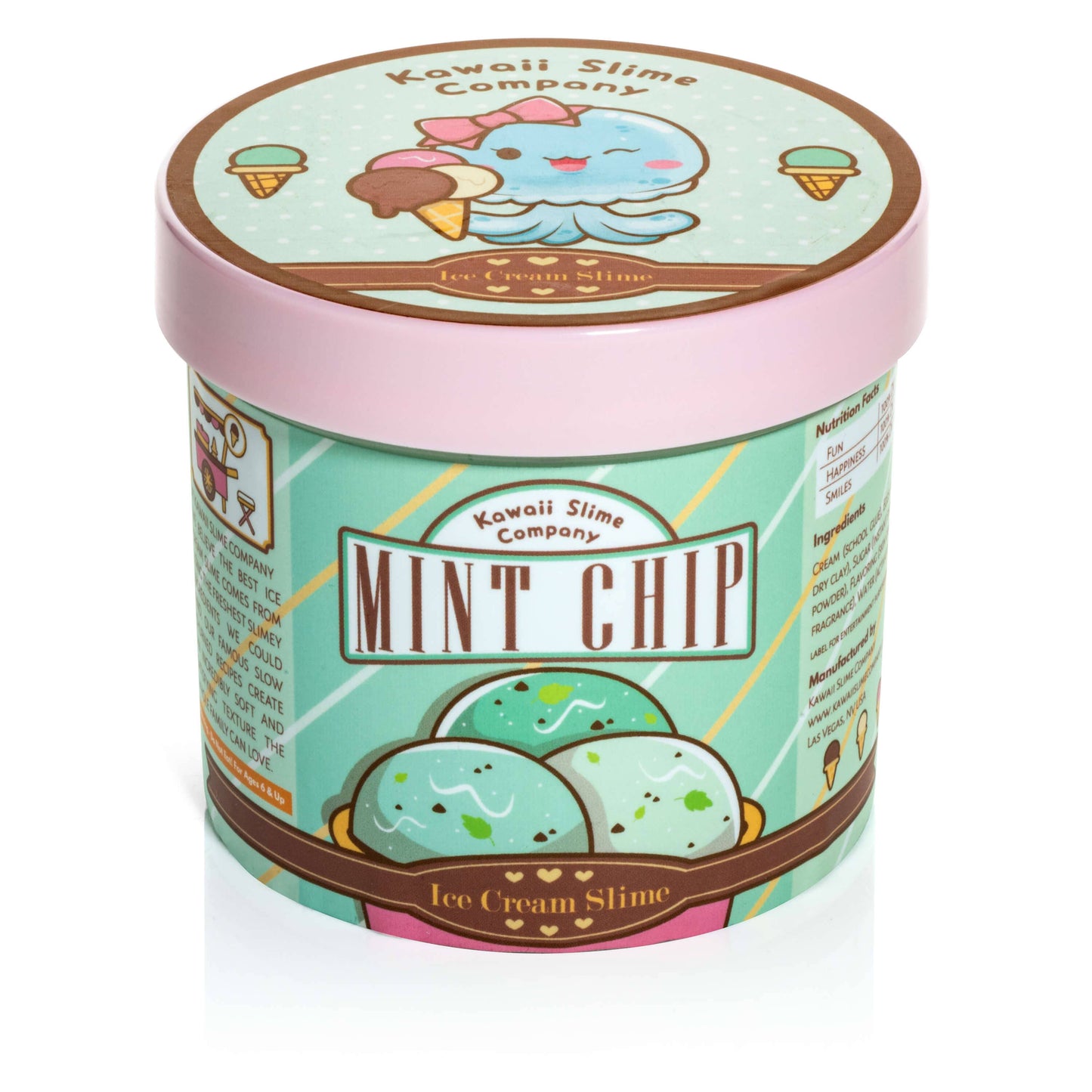 Kawaii Slime Co. Mint Chip Scented Ice Cream Pint Slime