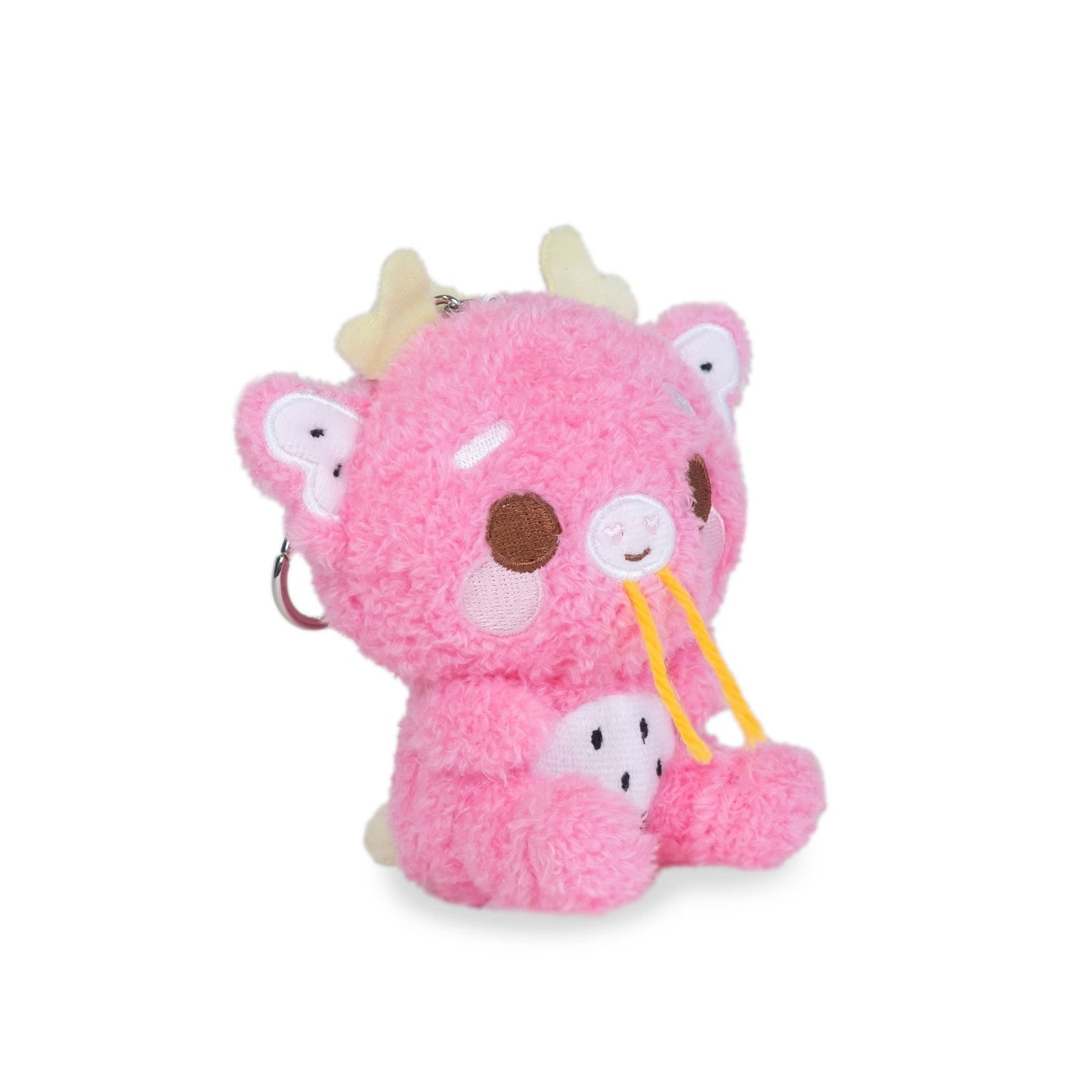 Mini Dorian Keychain Kawaii Pink Dragon Plush Clip Keychain