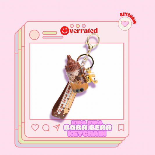 KIRA KIRA Bears Milk Tea Liquid Effect Sensory Keychain🤎