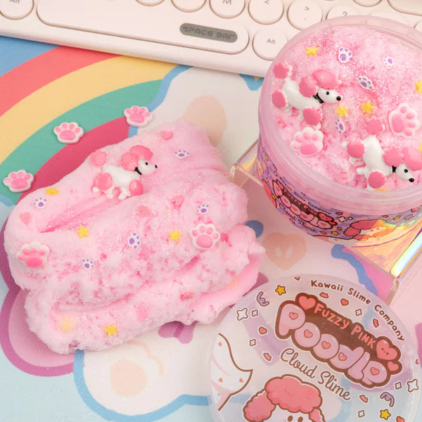 Kawaii Slime Co. Fuzzy Pink Poodle Cloud Slime