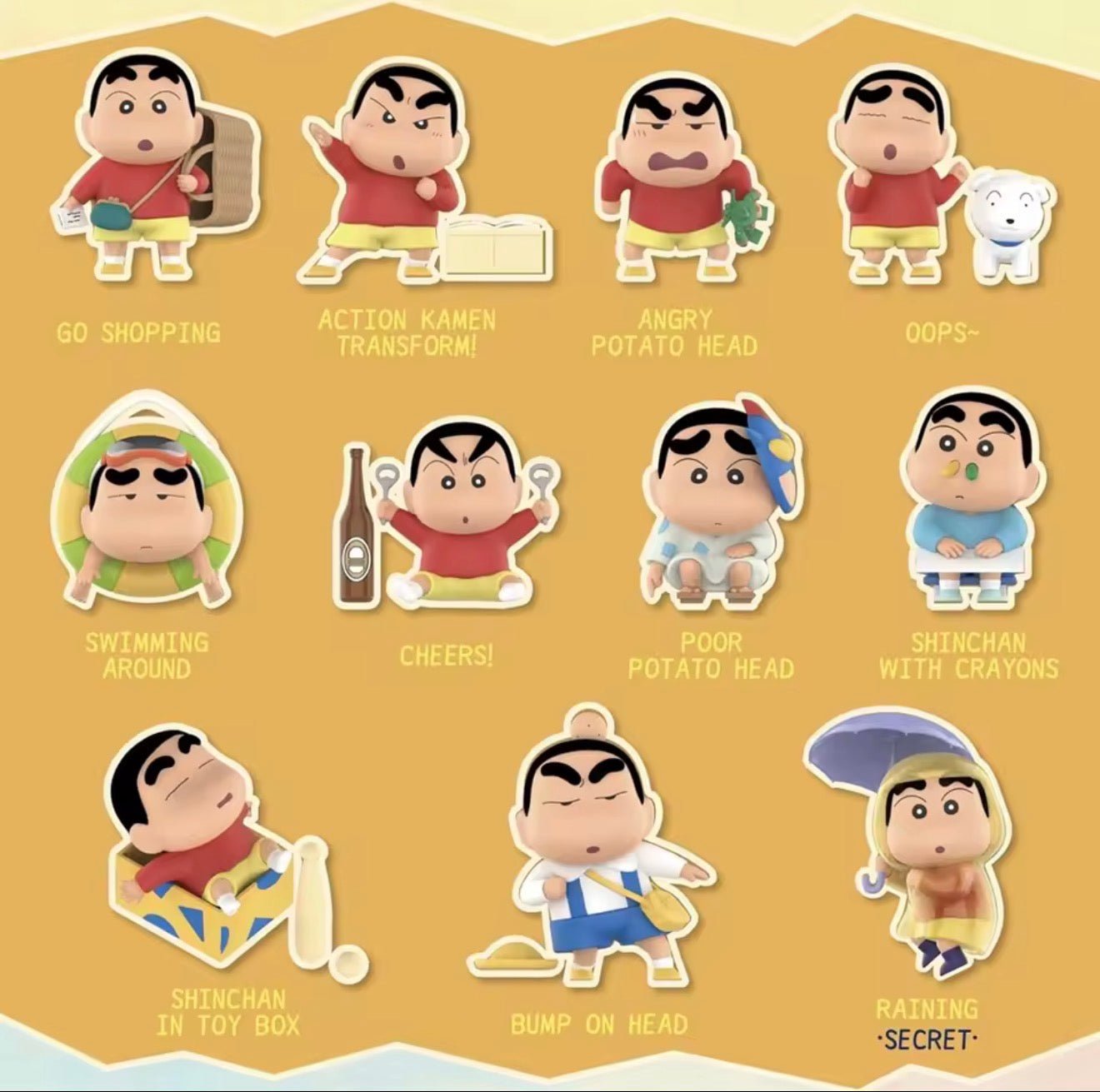 52Toys Crayon Shin-chan blind box classic cartoon style mini figure toy - Overrated Korean Beauty & More