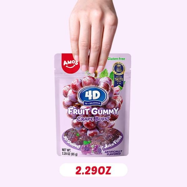 Amos 4D Fruit Gummy - Grape Burst Juice Filled