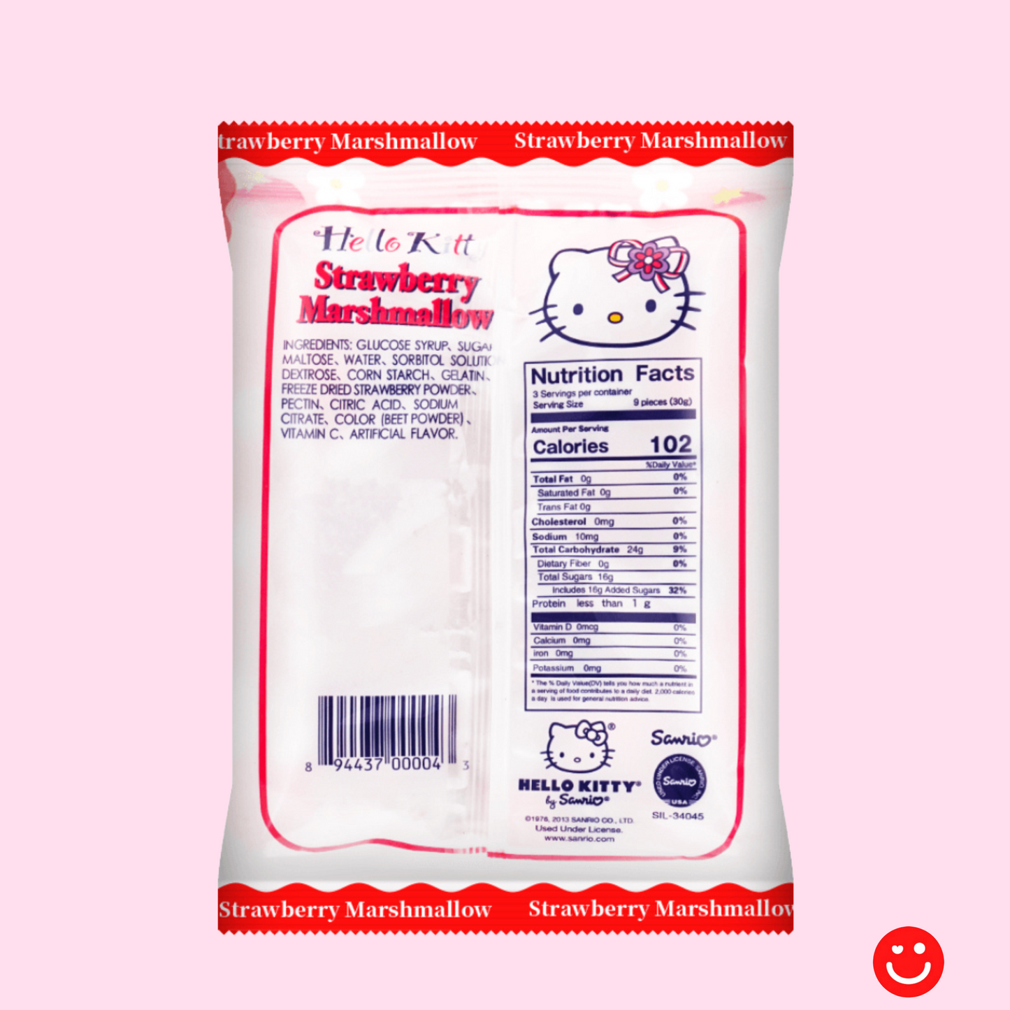 Hello Kitty, Strawberry Marshmallow, 3.1oz