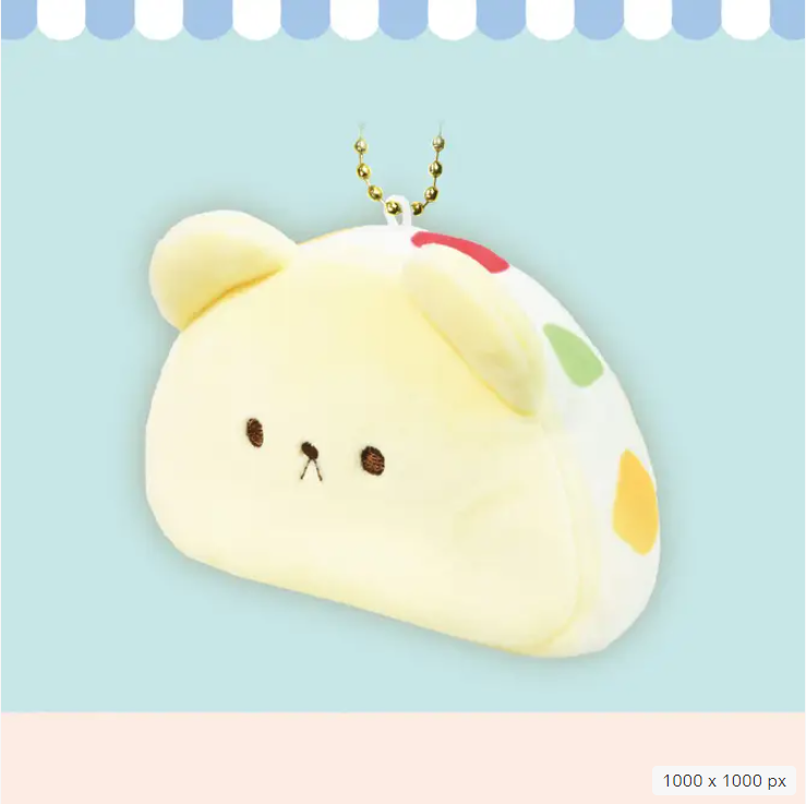 【Japanese plush】KUMA KUMA BAKERY MOCHI FLUFFY KEYCHAIN S