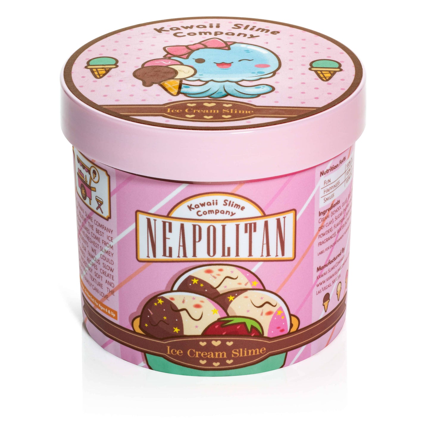 Kawaii Slime Co. Neapolitan Scented Ice Cream Pint Slime