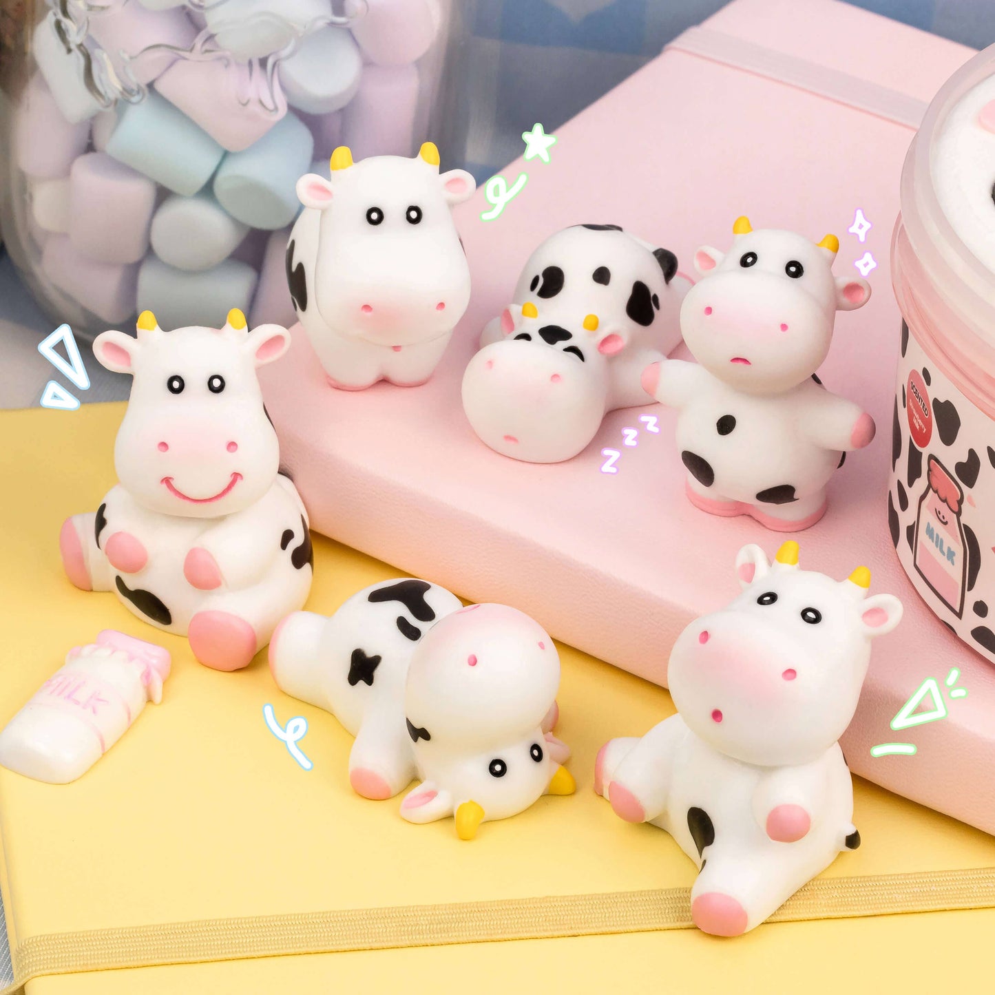 Kawaii Slime Co. Straw-Dairy Cow 2 Slimes in 1