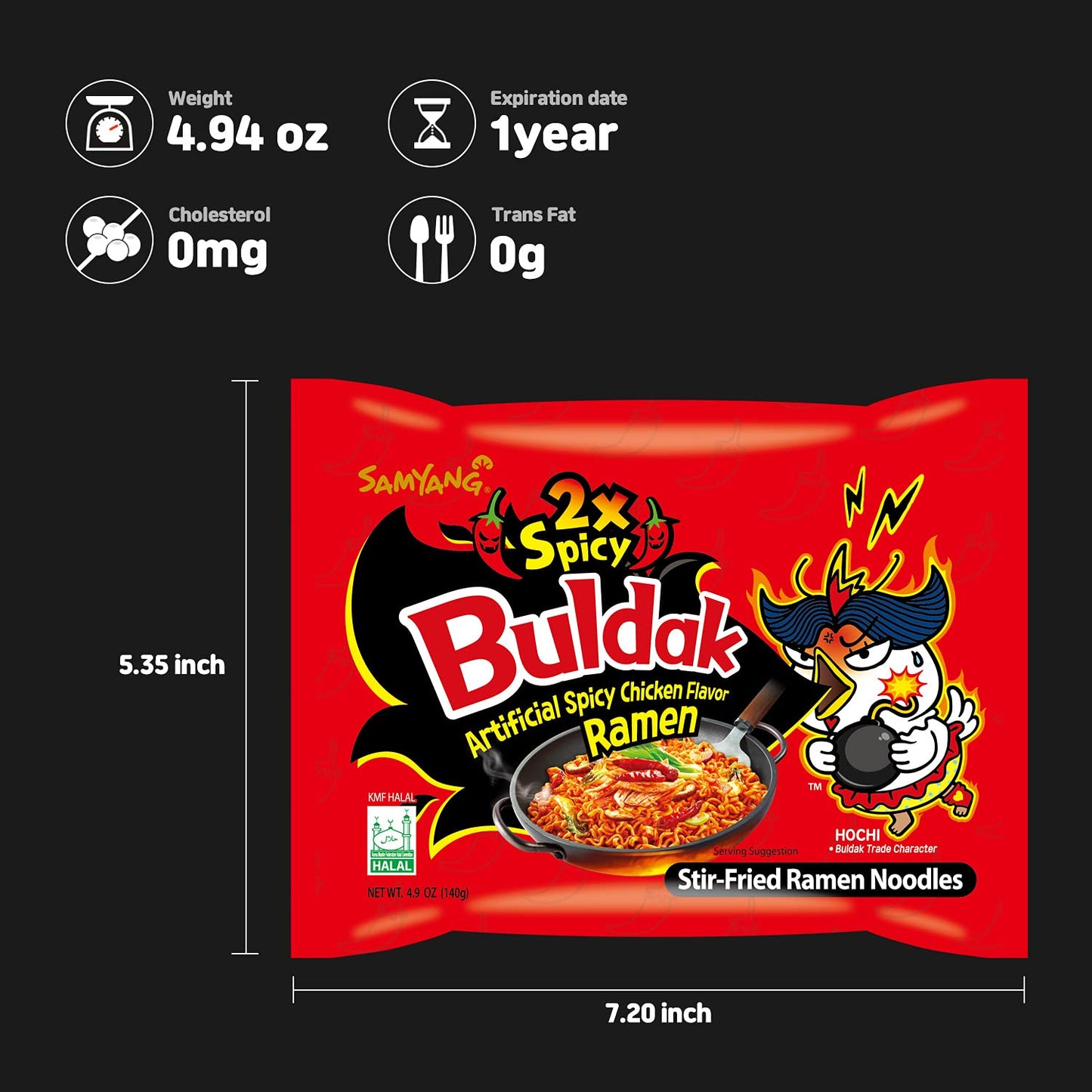 Samyang Buldak 5 Pack Hot Chicken 2x Spicy Ramen