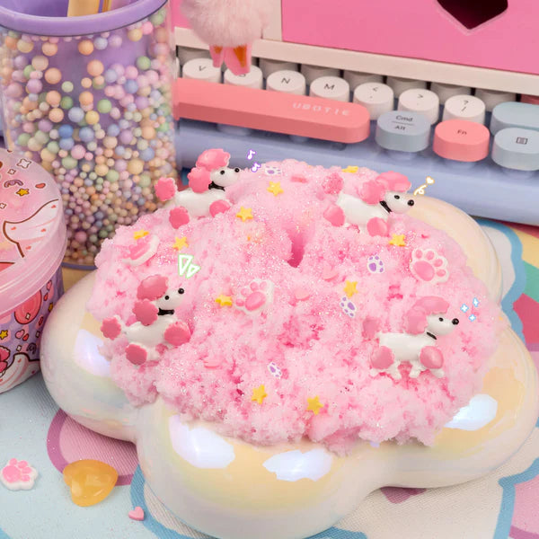 Kawaii Slime Co. Fuzzy Pink Poodle Cloud Slime