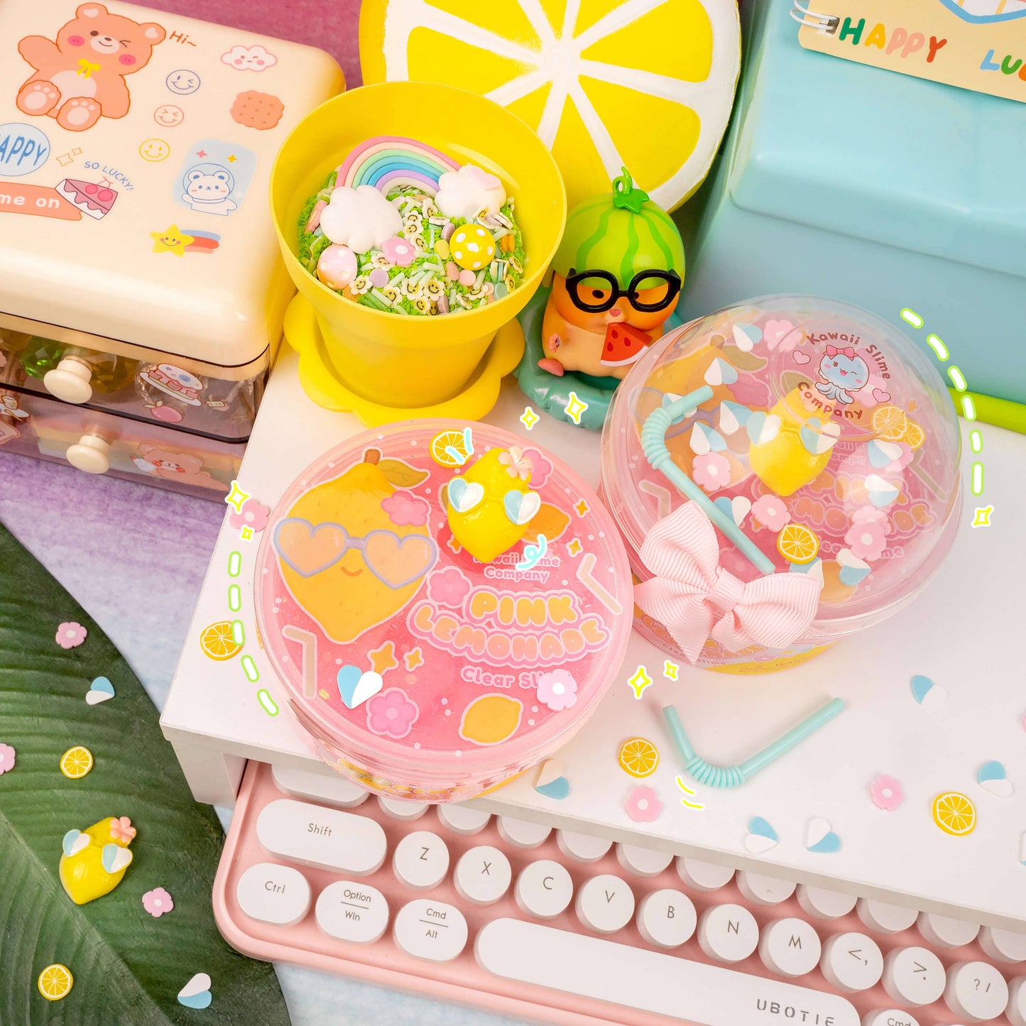 Kawaii Slime Co. Pink Lemonade Clear Slime