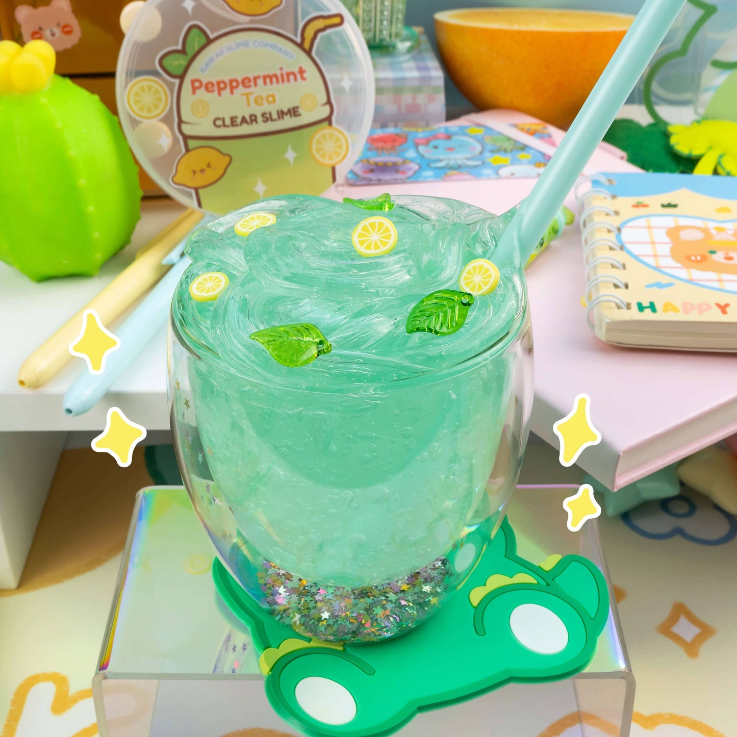 Kawaii Slime Co. Peppermint Tea Clear Slime