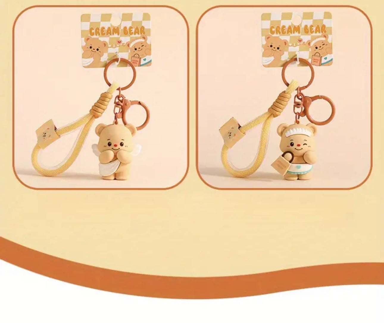 Kawaii Cupid Cream Bear Keychain