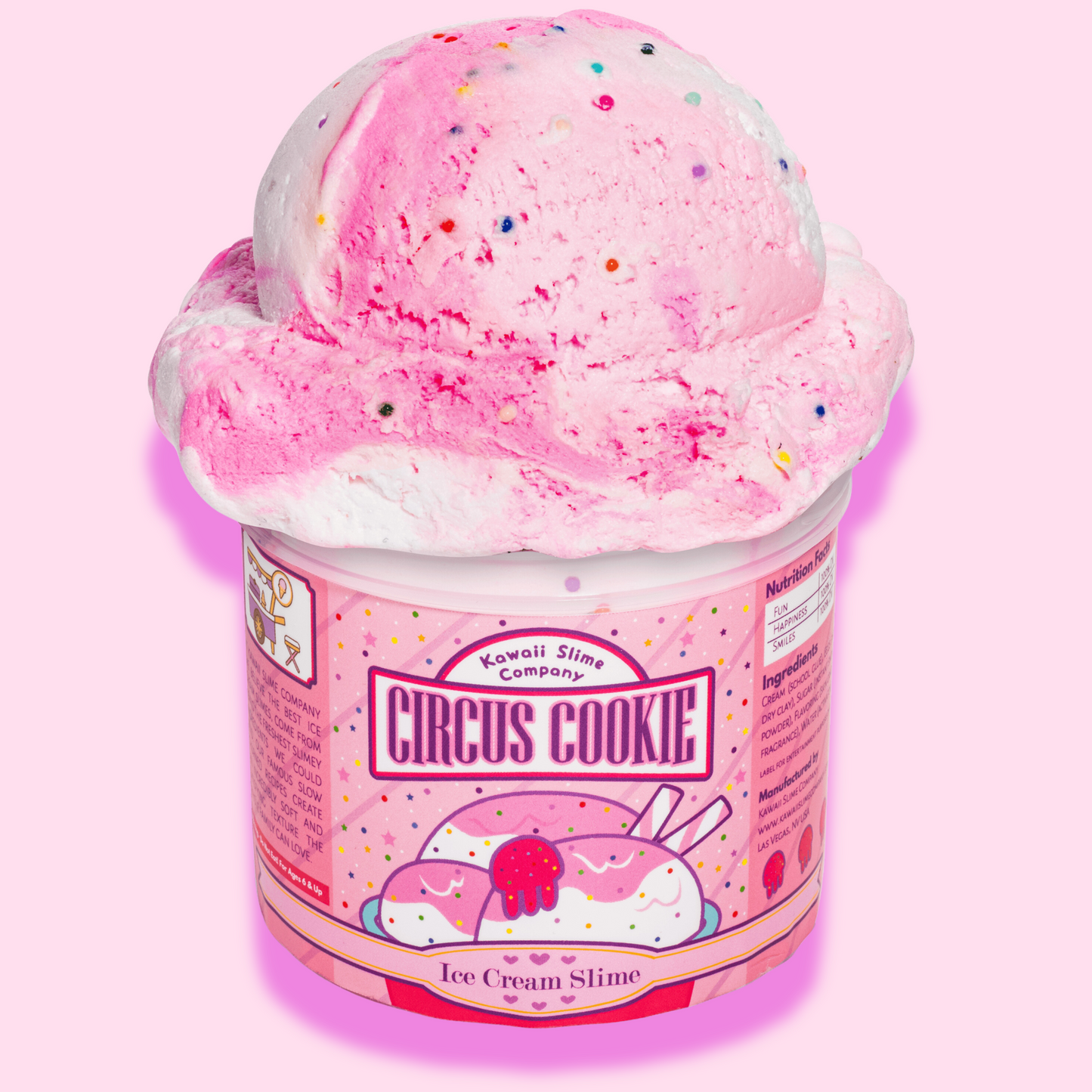 Kawaii Slime Co. Circus Cookie Scented Ice Cream Pint Slime