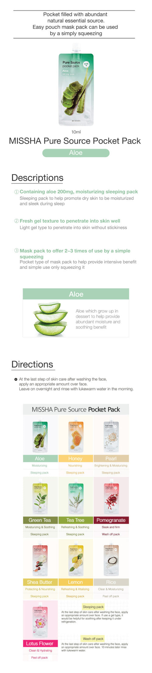 MISSHA Pure Source Pocket Pack Aloe 10ml