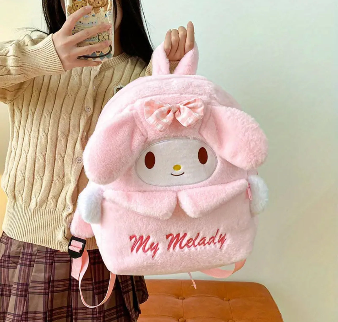 My Melody Plush Backpack Shoulder Bag