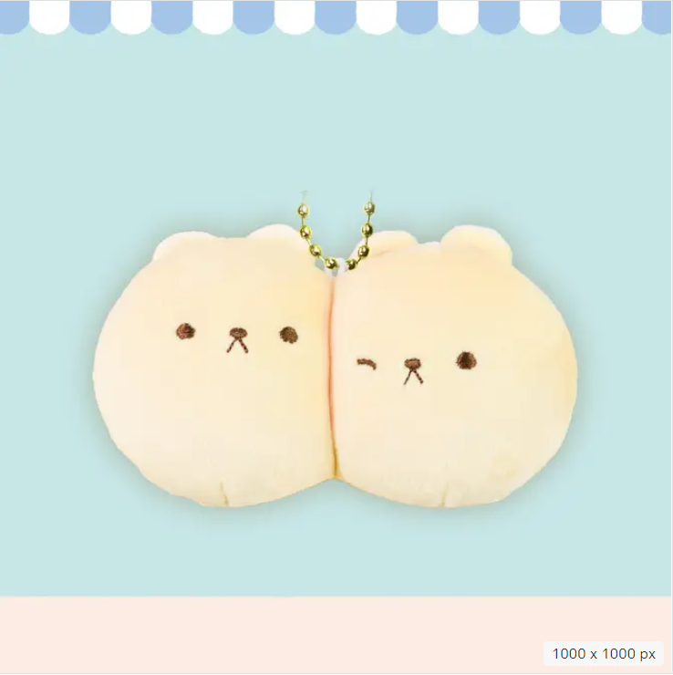 【Japanese plush】KUMA KUMA BAKERY MOCHI FLUFFY KEYCHAIN S