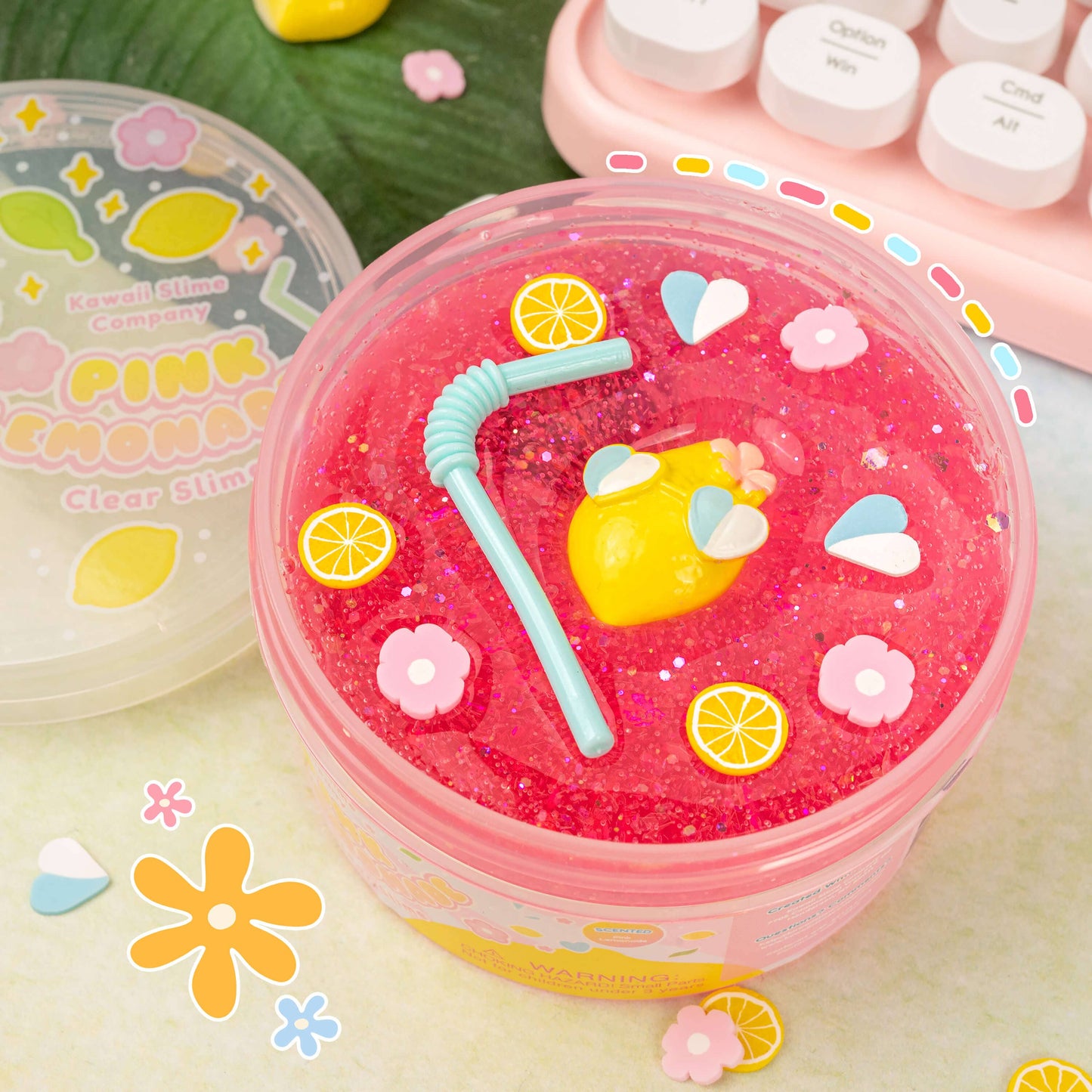 Kawaii Slime Co. Pink Lemonade Clear Slime