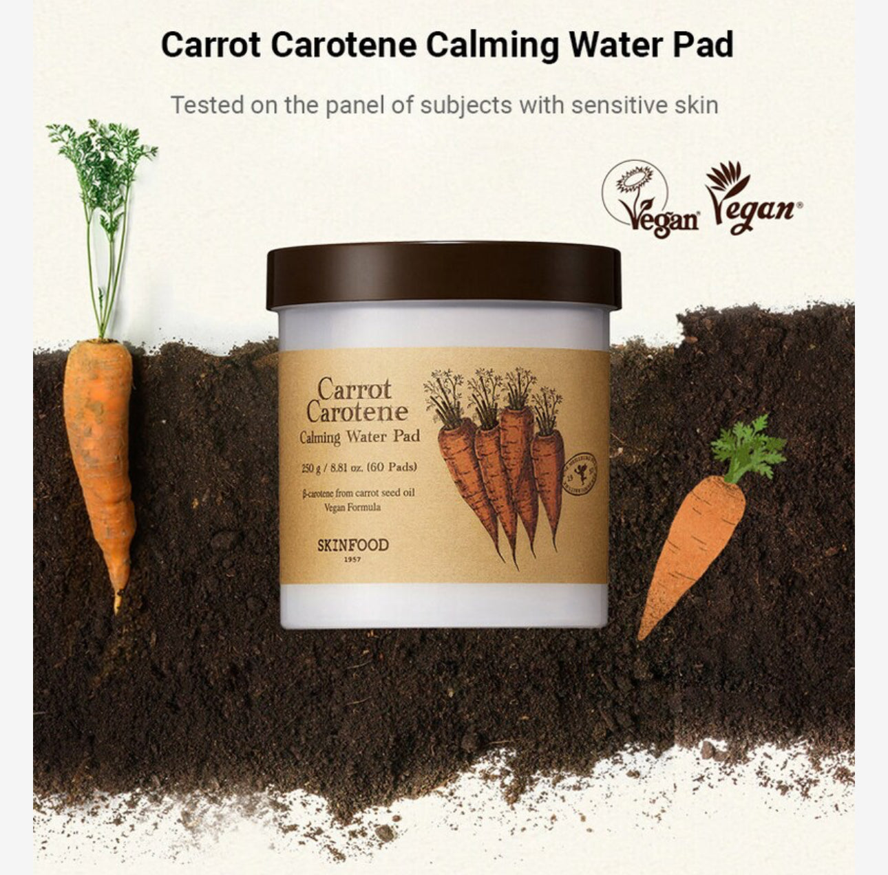 SKINFOOD Carrot Carotene Calming Water Pad Tavel Size 2 Pads