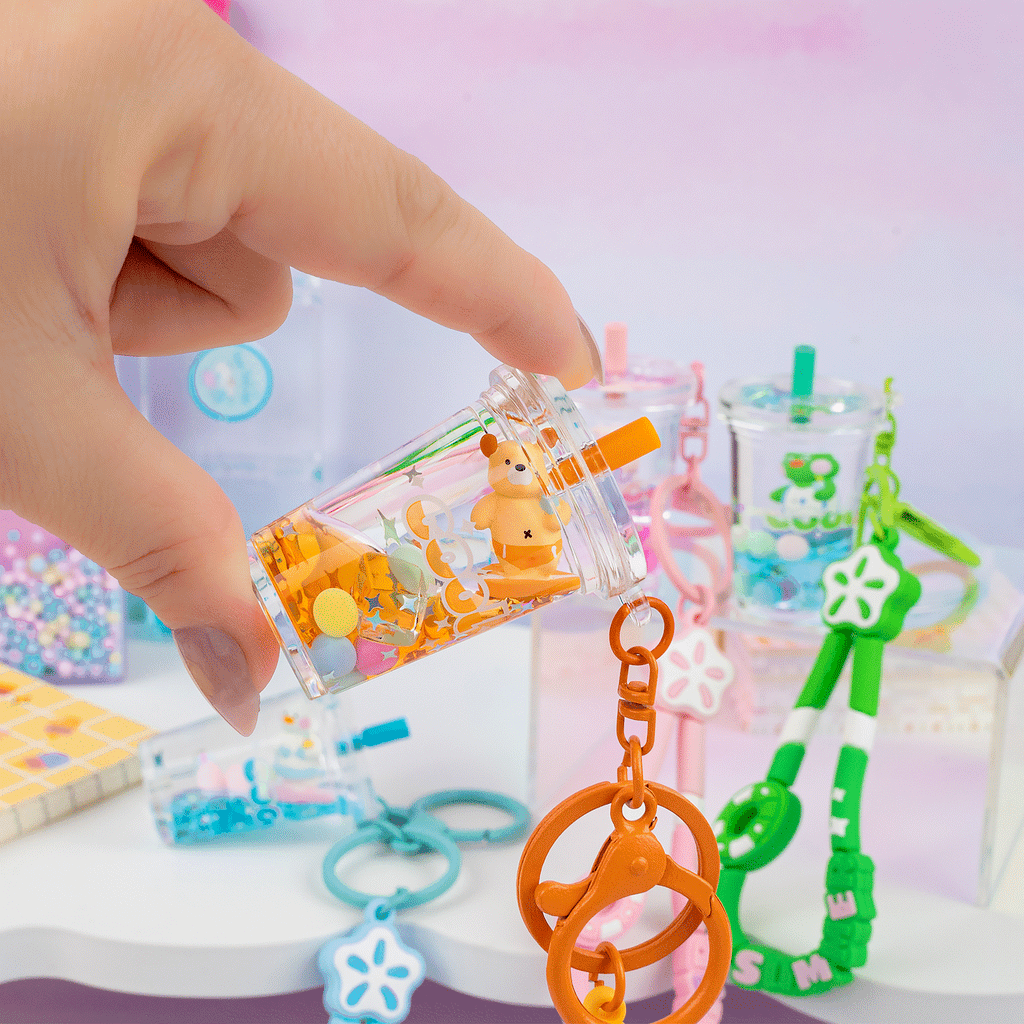 KIRA KIRA Animal Boba Liquid Effect Sensory Keychain
