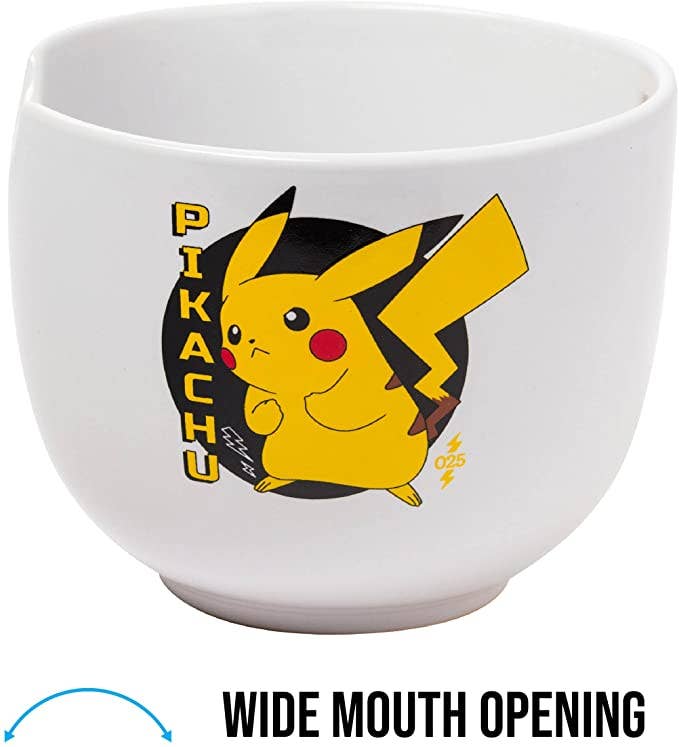 Pokemon Pikachu Ceramic Ramen Bowl with Chopsticks