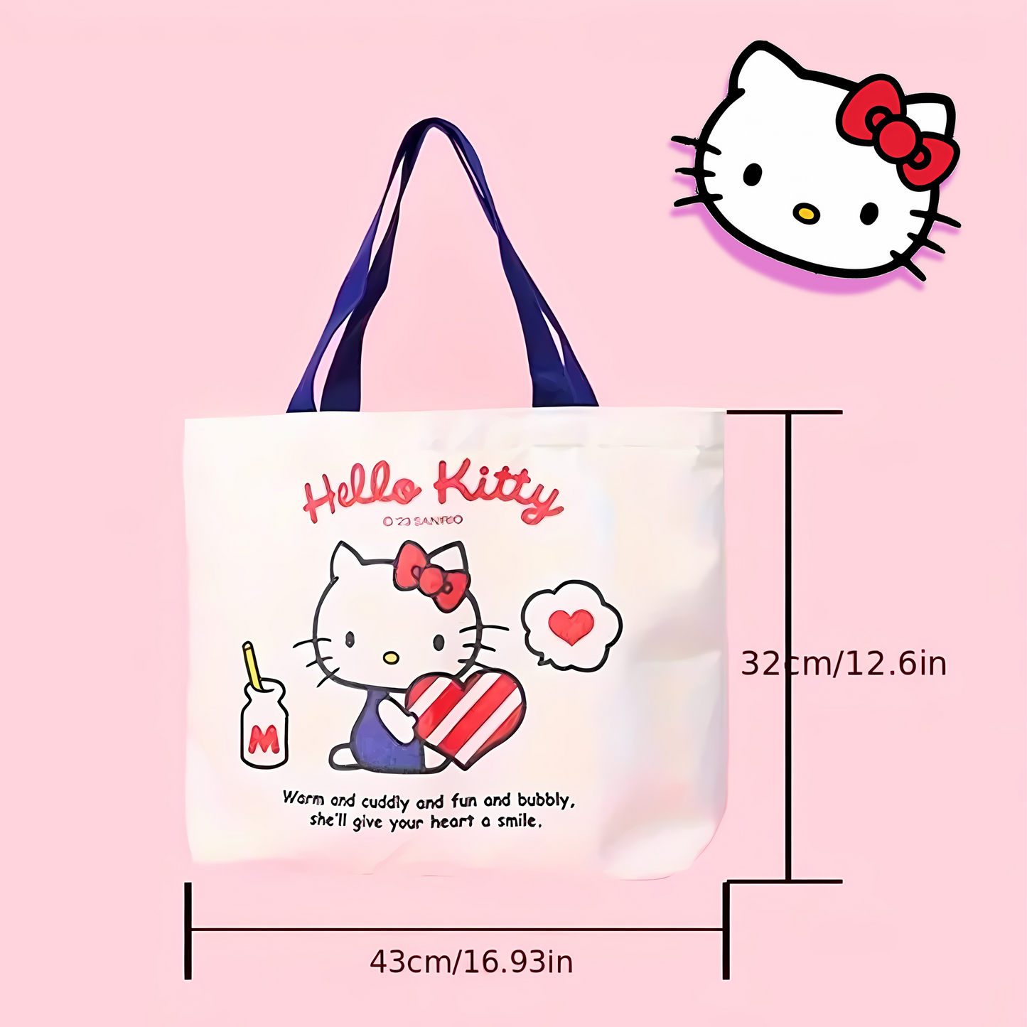 Sanrio Hello Kitty & Friends Heavyweight Canvas Tote with Zipper