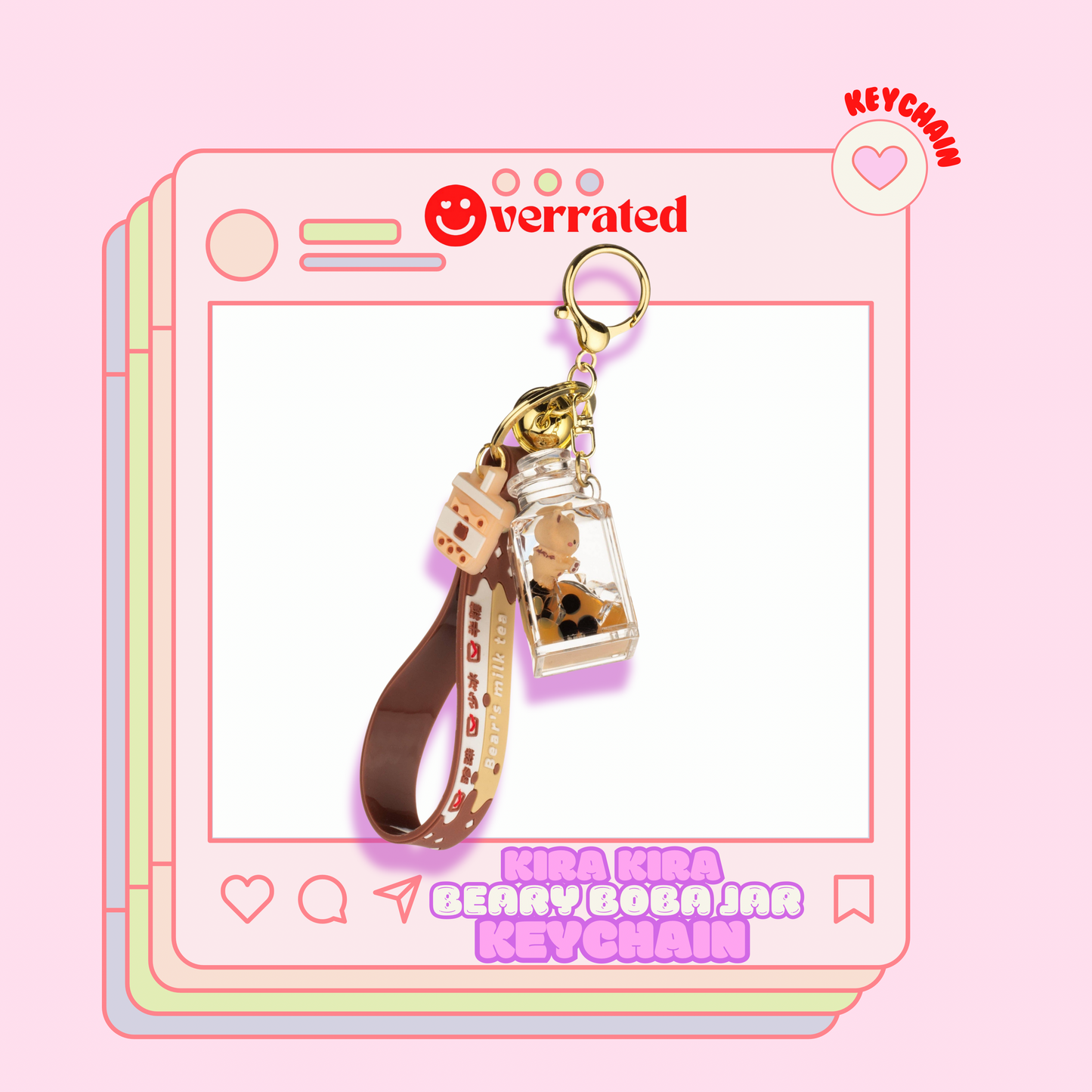 KIRA KIRA Bears Milk Tea Liquid Effect Sensory Keychain🤎