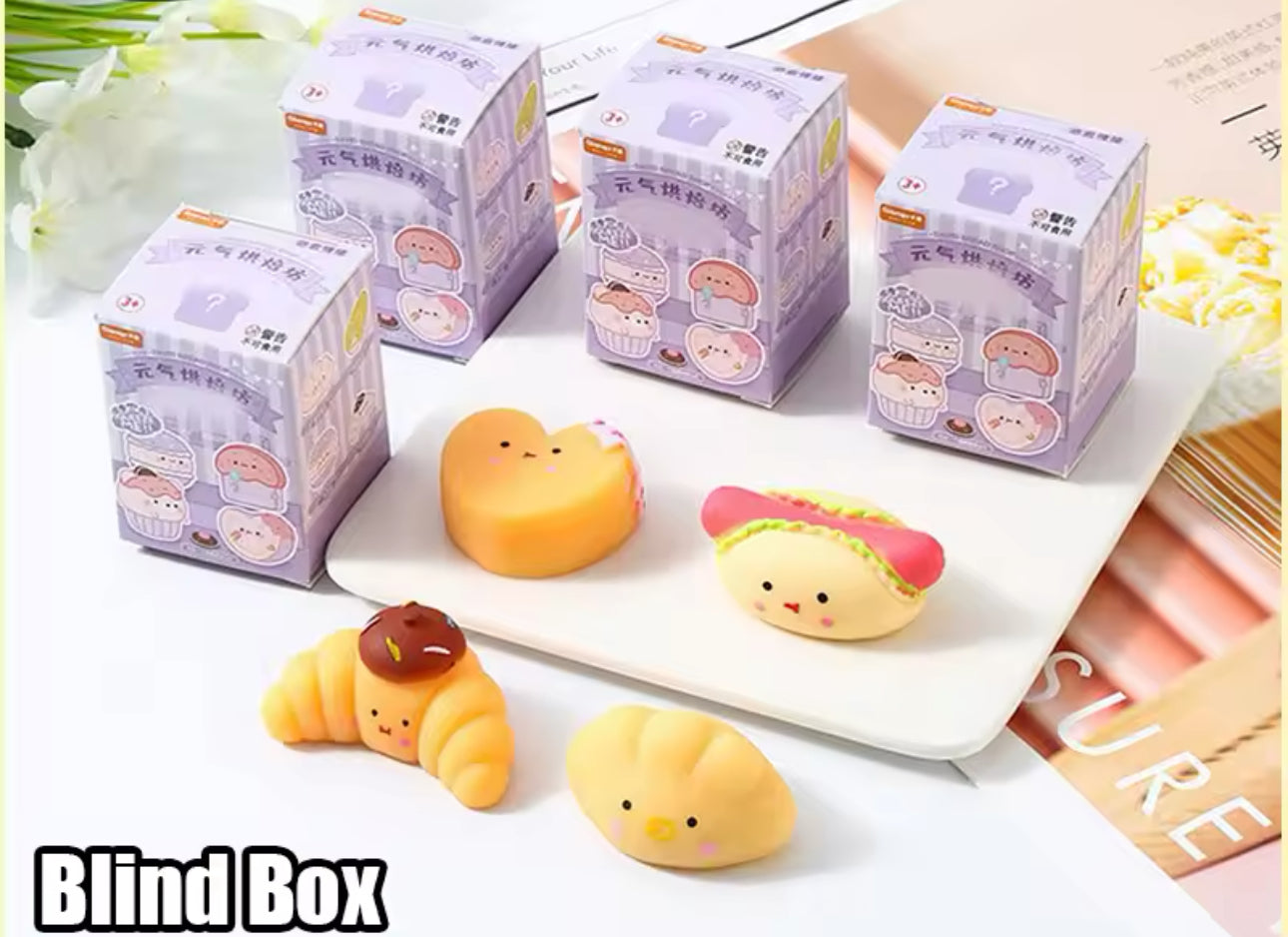 Kawaii Bakery Mochi Stress Sensory Toy Blind Box