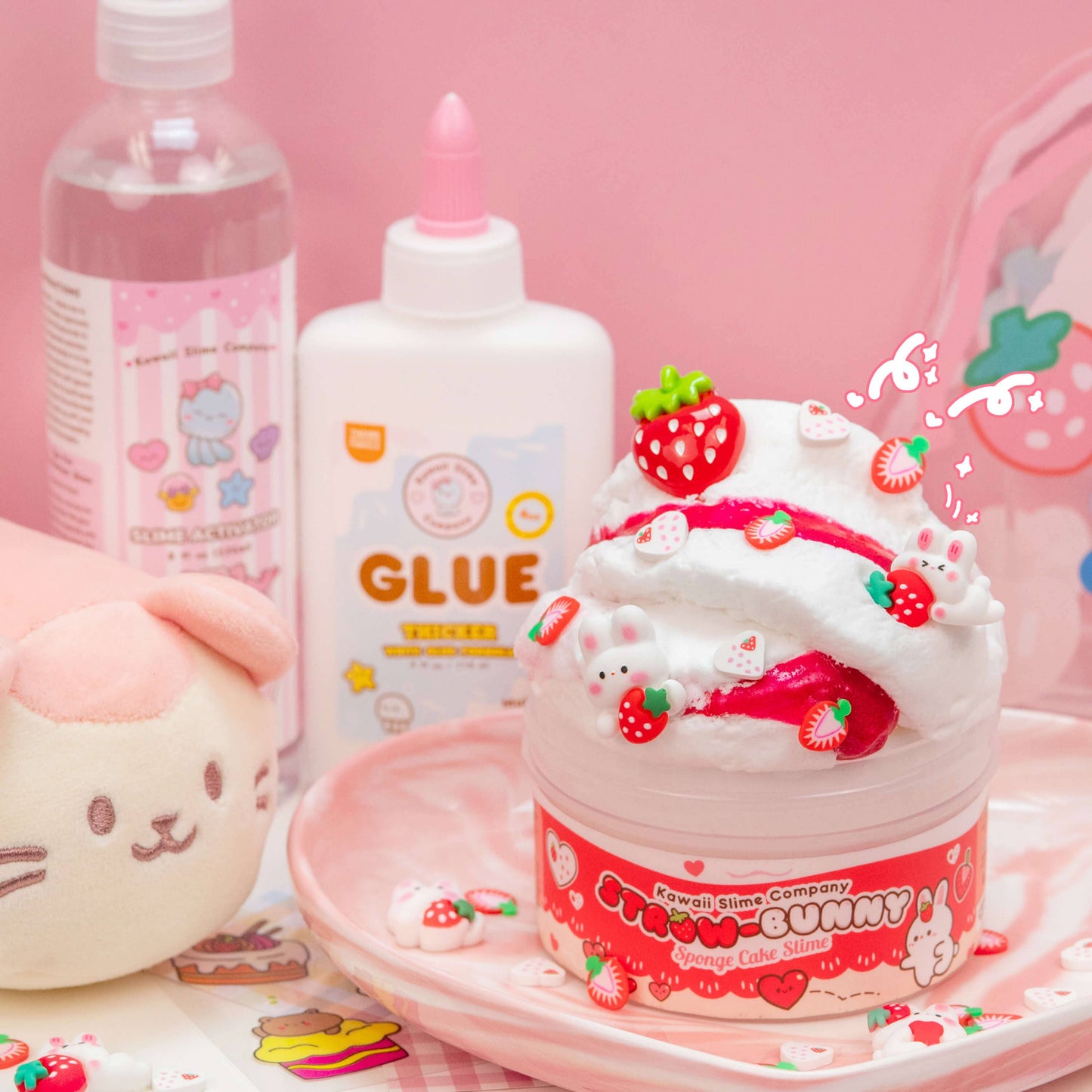 Kawaii Slime Co. Straw-Bunny Sponge Cake Cloud Slime