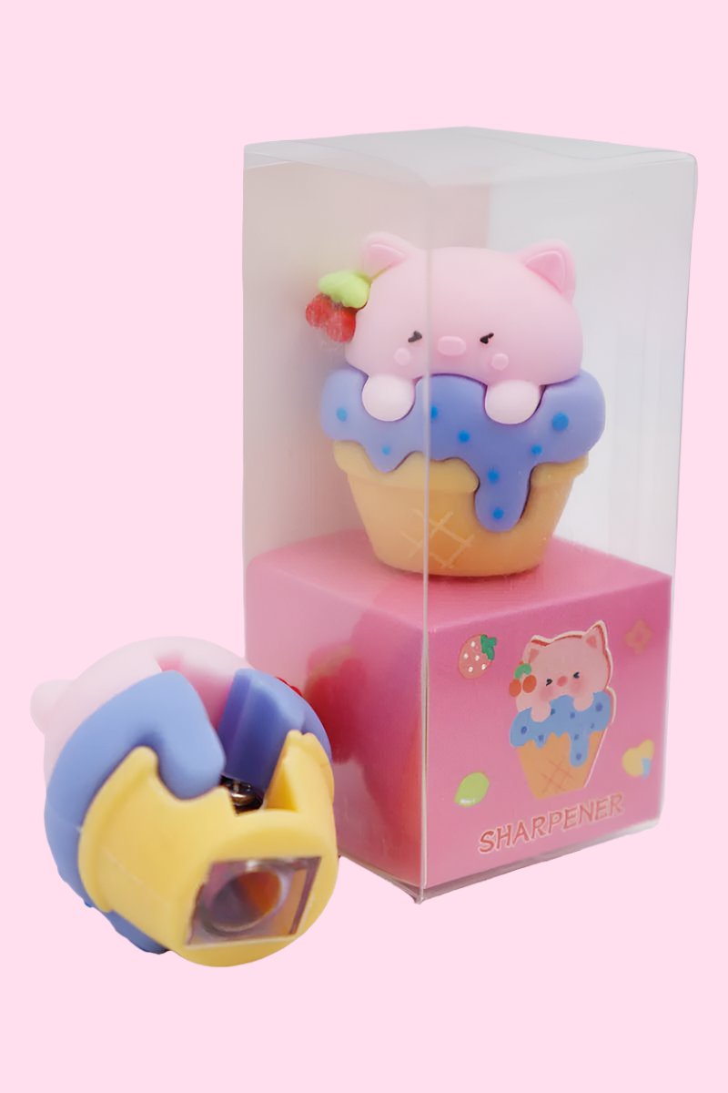 Kawaii Cupcake Animal Pencil Sharpener