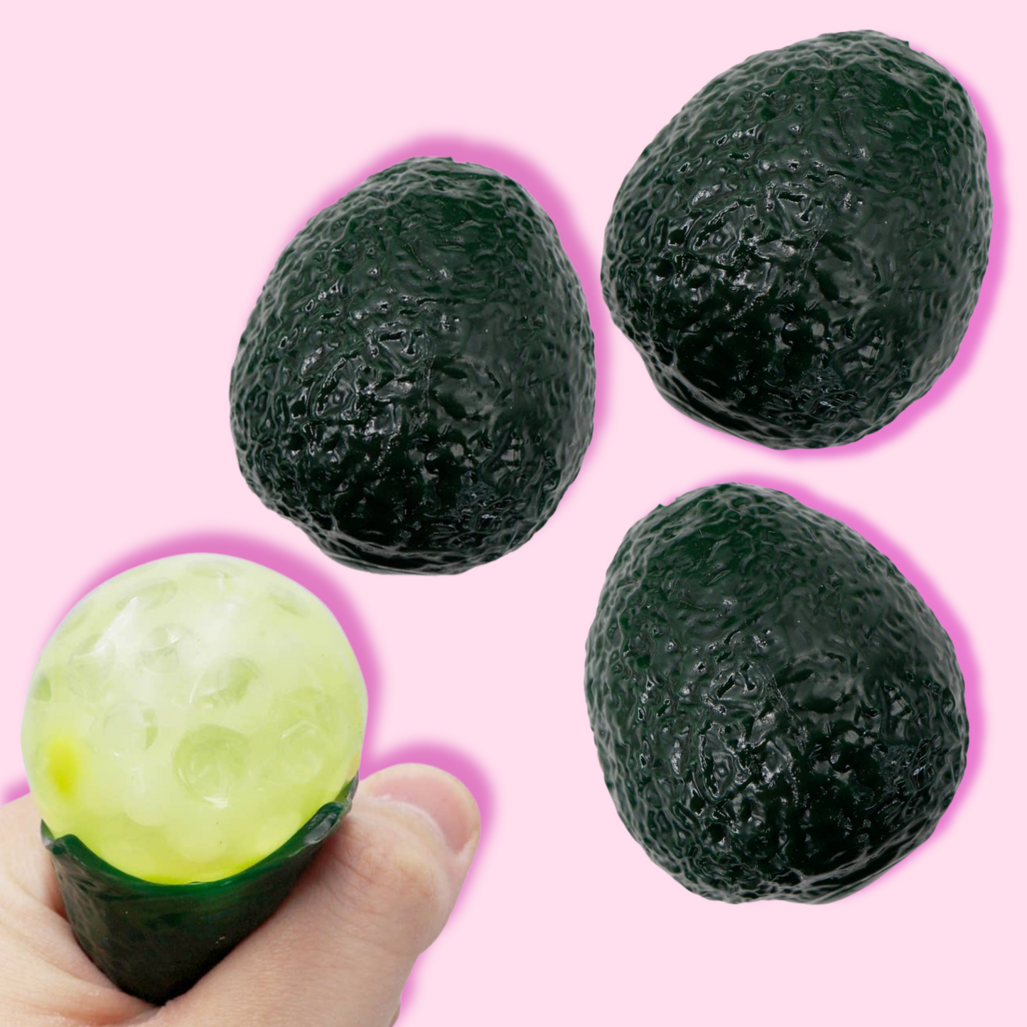 Kawaii Vegetable Market Avocado Water Beads Filled Stretch Pull Sensory Squishy Toy