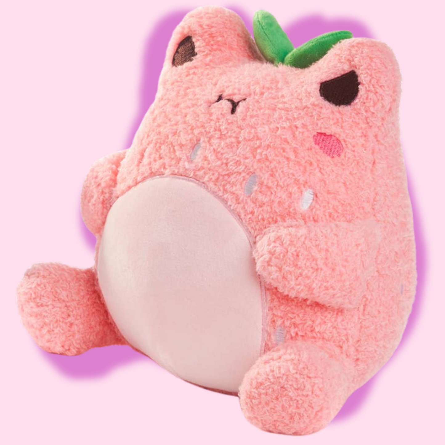 Kawaii Strawberry Wawa Cute Pink Frog Plushie