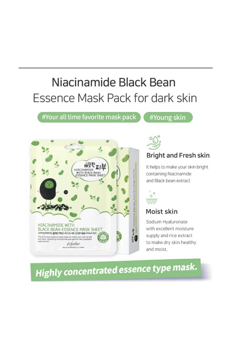 Esfolio Black Bean Essence Sheet Mask