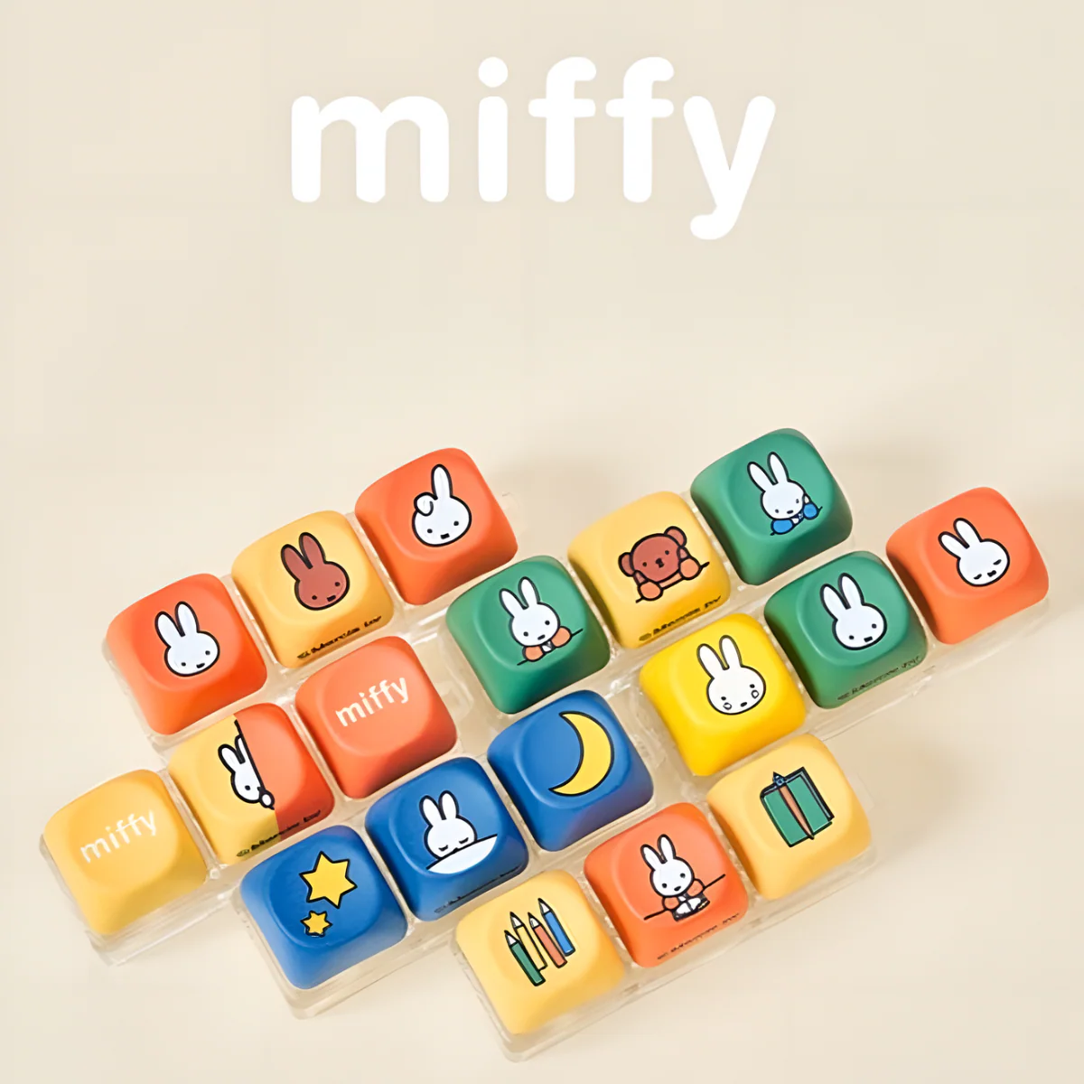 Miffy Mechanical Keycap Fidget Keychain