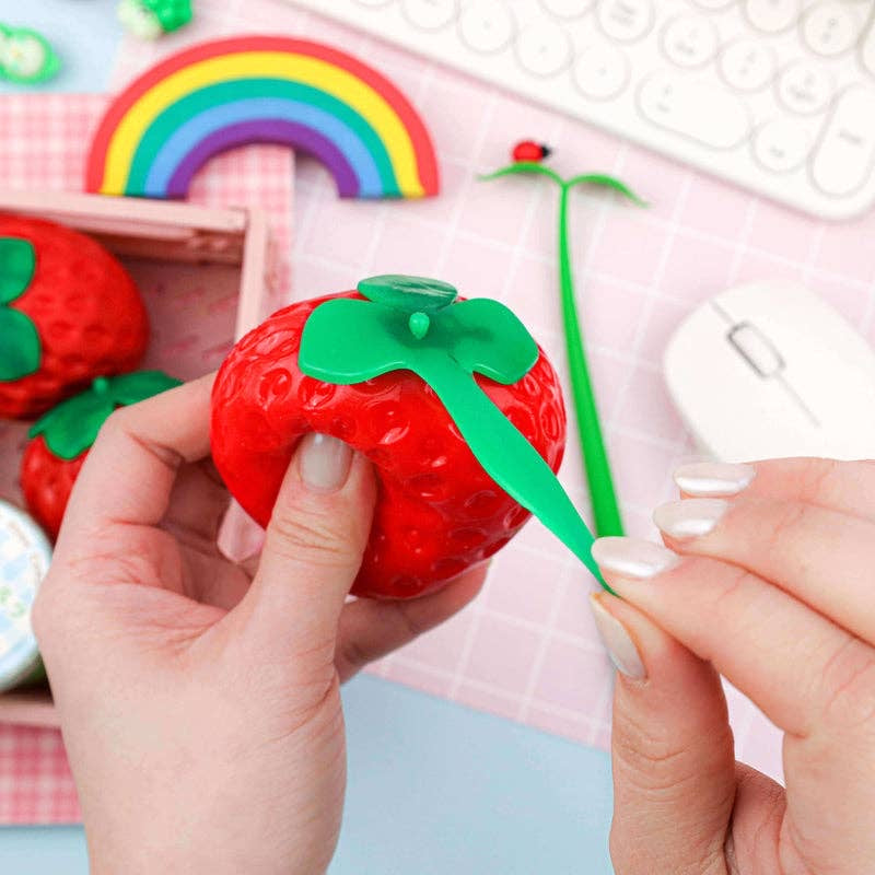 Kawaii Vegetable Market Strawberry Scented Fluffy Slime Filled Stretchy Pull Squishy Toy