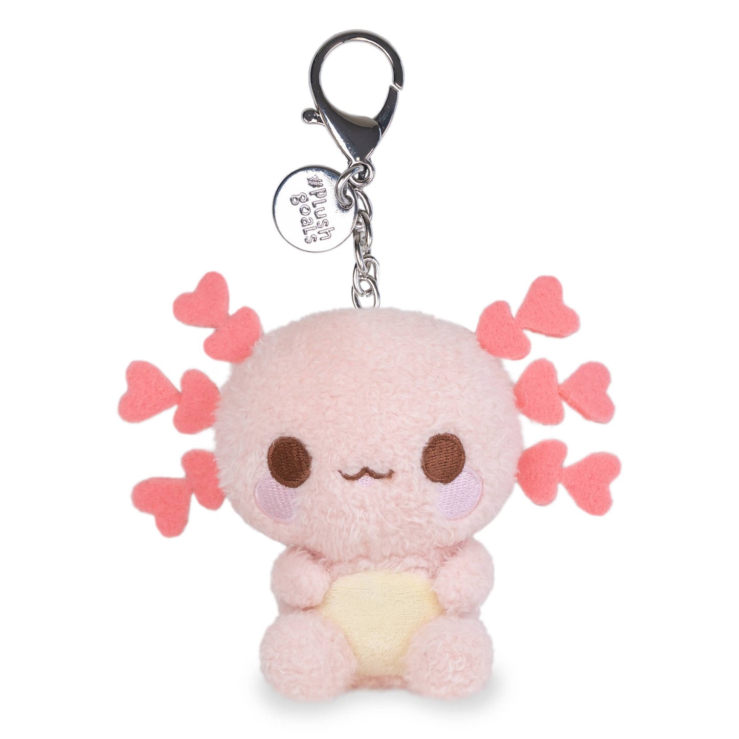 Mini Kawaii Lottie Keychain Pink Axolotl Plush Clip