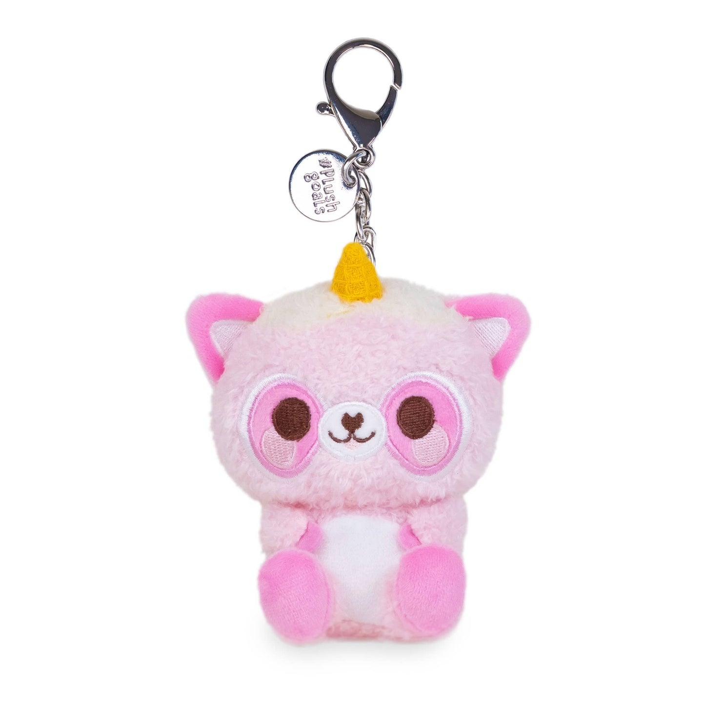 Mini Roxy Keychain (Cute Kawaii Pink Racoon Soft Plush Clip)