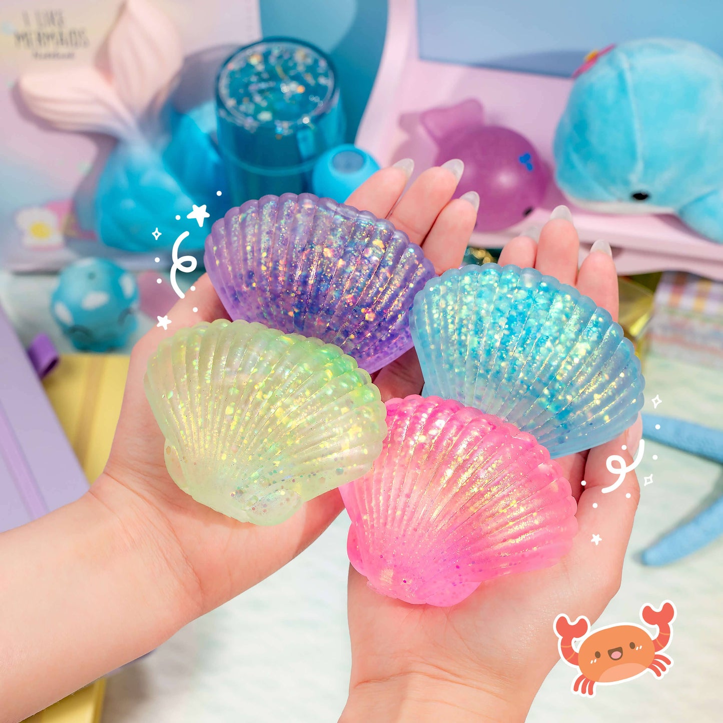 Kawaii Slime Co. Squishy Sensory Seashells By The Seashore