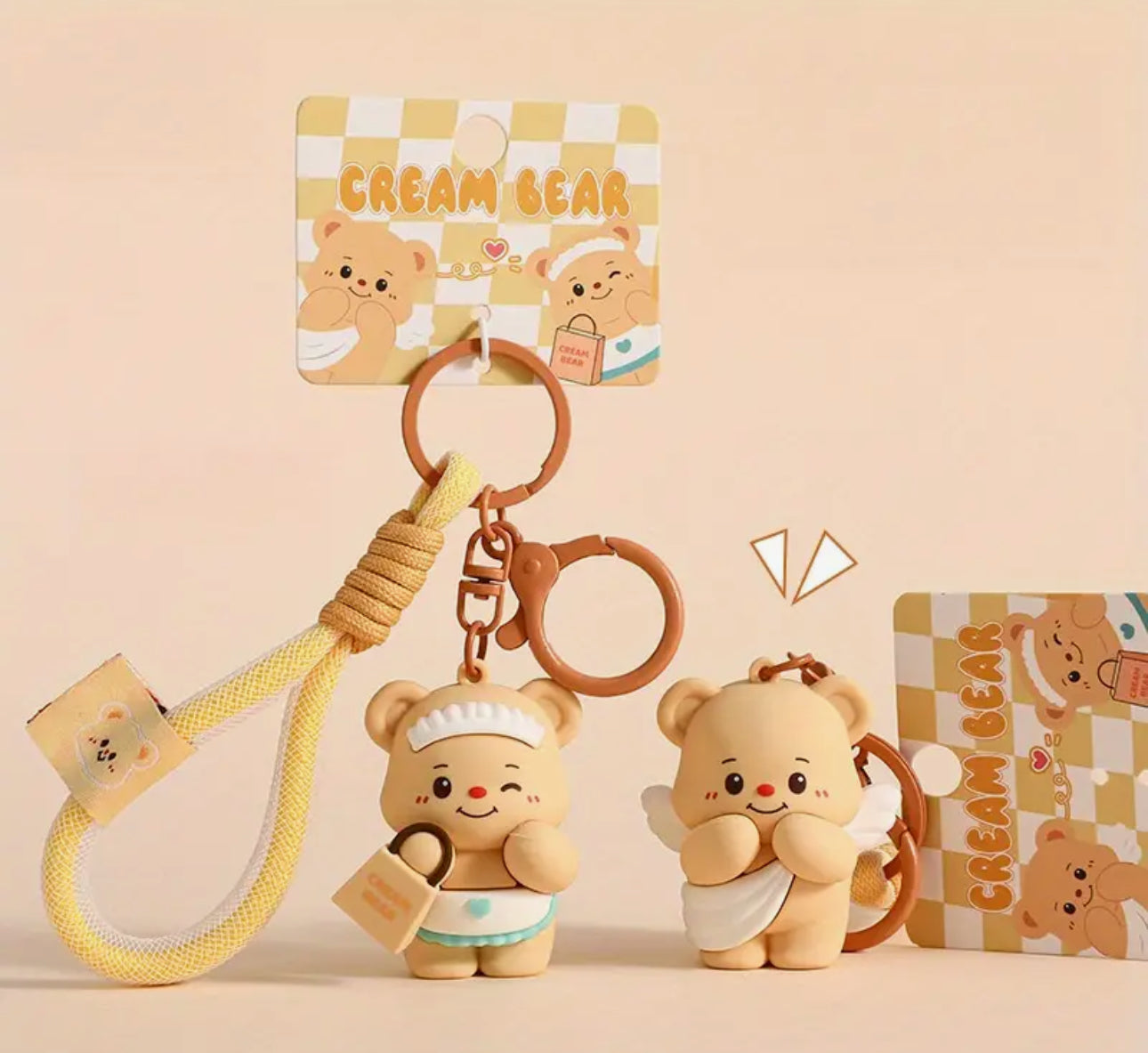 Kawaii Cupid Cream Bear Keychain