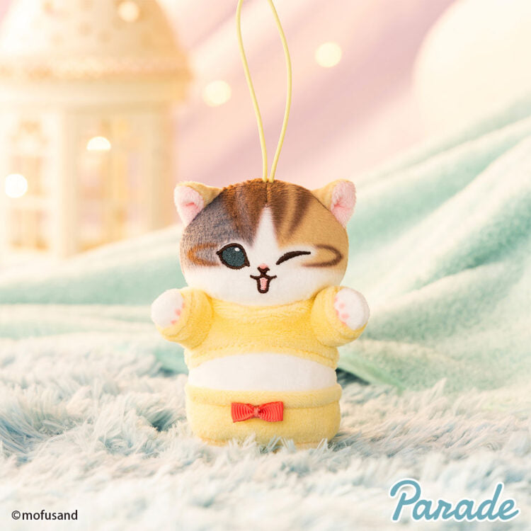 もふさんど Mofusand Pajama Cat Mascot Plush Keychain