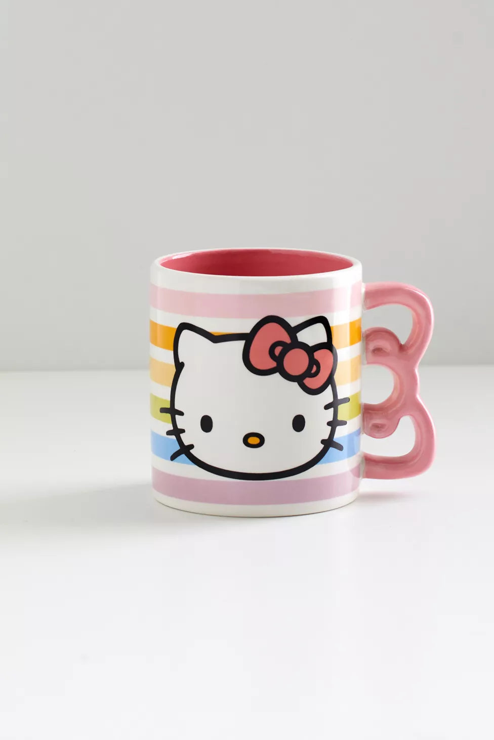 Hello Kitty Pastel Embossed 20oz Shaped Handle Ceramic Mug