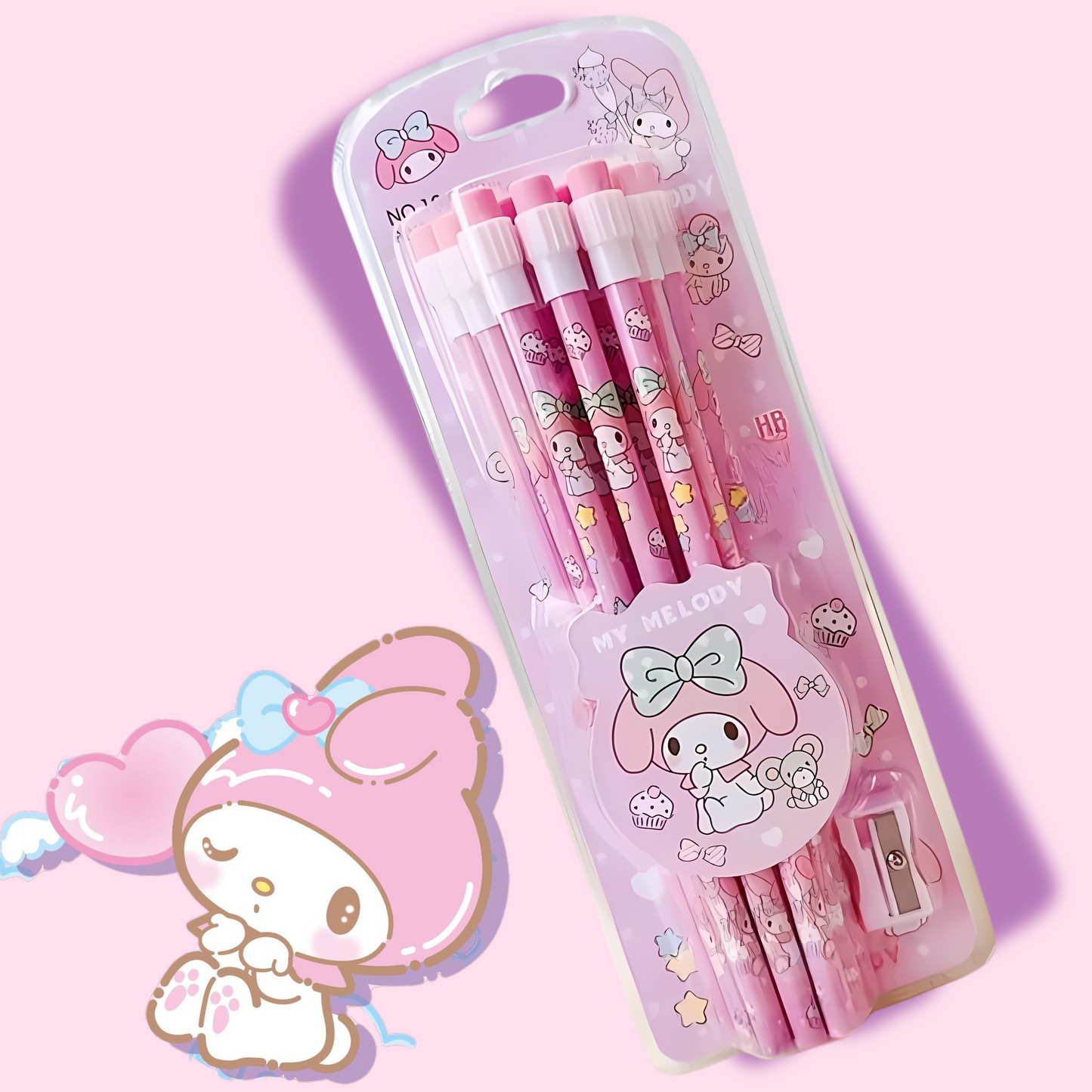 Sanrio 12 Pack Character Pencil Set with Sharpener